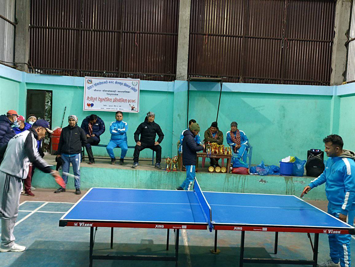 चौतारामा सम्पन्न मैत्रीपूर्ण टेबुल टेनिस प्रतियोगितामा नेपाल प्रहरी अगाडि