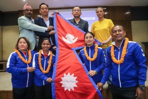 मैत्रीपूर्ण खेलको लागि थाइल्याण्ड जाने नेपाली महिला फुटबल टिमको बिदाई