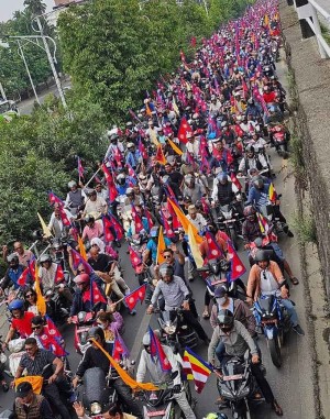 राप्रपाको काठमाडौँमा मोटरसाइकल ऱ्याली