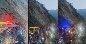 तुइनखोला पुल नजिकैको पहिरो पन्छाएर यातायात आवागमन सञ्चालनमा