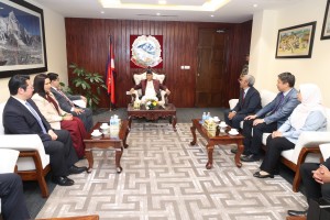 प्रधानमन्त्रीद्दारा अन्तर-संसद सम्मेलनका सहभागीबिच भेटबार्ता