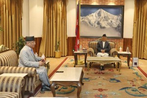 राष्ट्रपति पौडेलसँग प्रधानमन्त्री प्रचण्डको भेटवार्ता