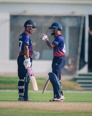 दीपेन्द्र र करण केसीको उत्कृष्ठ ब्याटिङको मद्दतमा नेपालले अमेरिकालाई दियो २७२ रनको लक्ष्य