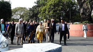 सिंहदरबारको अवलोकनमा पूर्वराष्ट्रपति भण्डारी, छिट्टै पुनर्निर्माण गर्न सुझाव