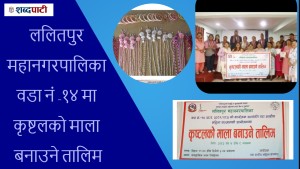 ललितपुर महानगरपालिका वडा नं.-१४मा कृष्टलको माला बनाउने तालिम (भिडियाे)