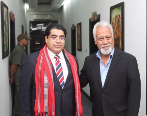 संघीय सांसद एकनाथ ढकालद्वारा प्रजातान्त्रिक गणतन्त्र इस्ट टिमोरका प्रधानमन्त्री क्षानना गुस्माओसँग शिष्टाचार भेट 