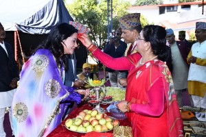 ‘शरद भवन’ मा सशस्त्र प्रहरी बलको टीका 