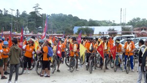 कोटिहोम महायज्ञका लागि साइकलमार्फत प्रचार
