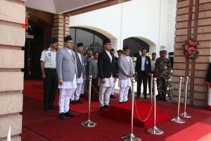 संसद भवनमा राष्ट्रपतिको स्वागतको रिहर्सल