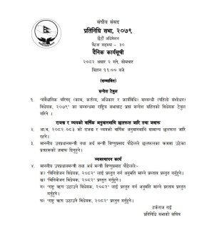 प्रतिनिधिसभा बैठकमा बजेट माथी उठेका बिषयको अर्थमन्त्रीले जवाफ दिने