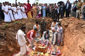 राष्ट्रपति पौडेलले गरे भानु साहित्य उद्यानको शिलान्यास