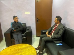 सञ्चारमन्त्री खरेल र राप्रपा अध्यक्ष लिङ्देनबीच भेटवार्ता