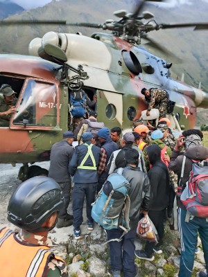 बुढीगण्डकी बाढी : ९५ जनाको उद्धार
