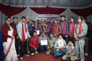 दोलखाका पालिकास्तरीय भलिबल प्रतियोगिताको उपाधि जिरी नगरपालिकालाई