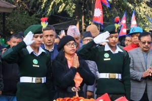 शहीद धर्मभक्त माथेमाले सहादत प्राप्त गरेको स्थान सिफल उकालोमा स्मृति सभा