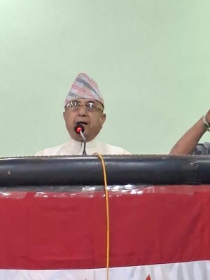 गृह जिल्ला पुगेर खड्काले भने, ‘काँग्रेस विभाजनको संघारमा छ’