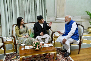 प्रधानमन्त्री प्रचण्ड र भारतका प्रधानमन्त्री मोदीबीच भेटवार्ता