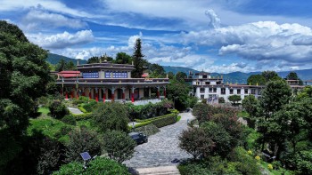 ड्रोनबाट देखिएको काठमाडौंस्थित ‘फुलारी गुम्बा’ (फोटो फिचर)