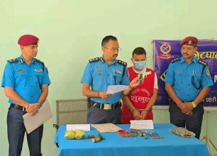 सिरानीमुनि पेस्तोल र गोठमा लुकाइएको गोलीसहित एक पक्राउ