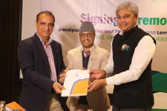 बन्दीपुर केवलकार एण्ड टुरिजम लिमिटेड र लेमन ट्री होटल्सबीच फ्रेन्चाइजी सम्झौतामा हस्ताक्षर