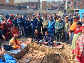 जेनजी आन्दोलनमा ध्वस्त भएको बाँडेगाउँको प्रहरी भवन निर्माण सुरु 