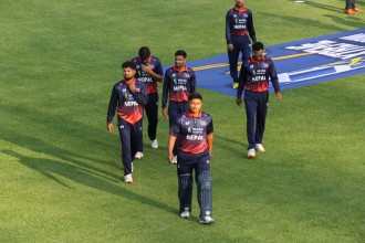 वर्षाका कारण नेपाल र युएईबीच जारी खेल बीचमै रोकियो