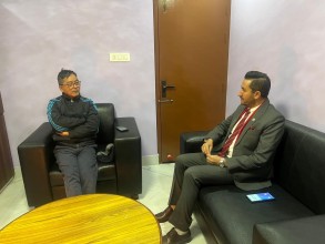 सञ्चारमन्त्री खरेल र राप्रपा अध्यक्ष लिङ्देनबीच भेटवार्ता