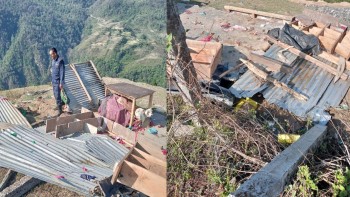 बाजुरामा हावाहुरी, चट्याङ र पहिरोबाट विभिन्न ठाउँमा क्षति