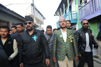 चुनावी अभियानमा रास्वपाका नेता बालेन शाह तेह्रथुममा