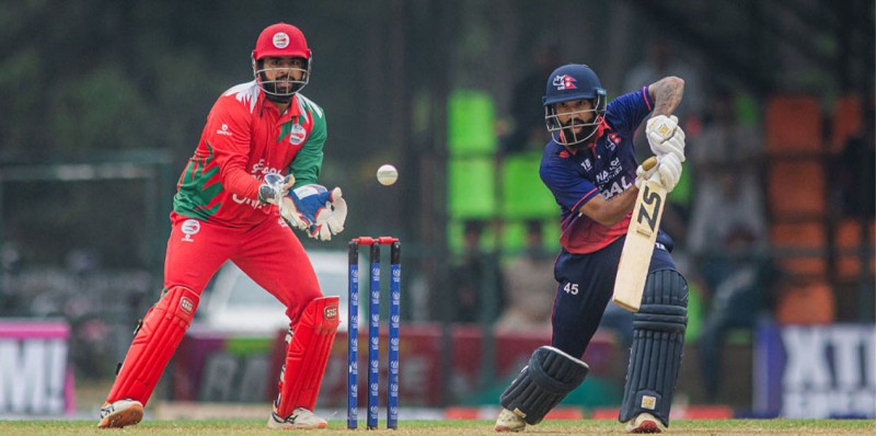 वर्षाले प्रभावित खेलमा ओमानसँग नेपाल पराजित