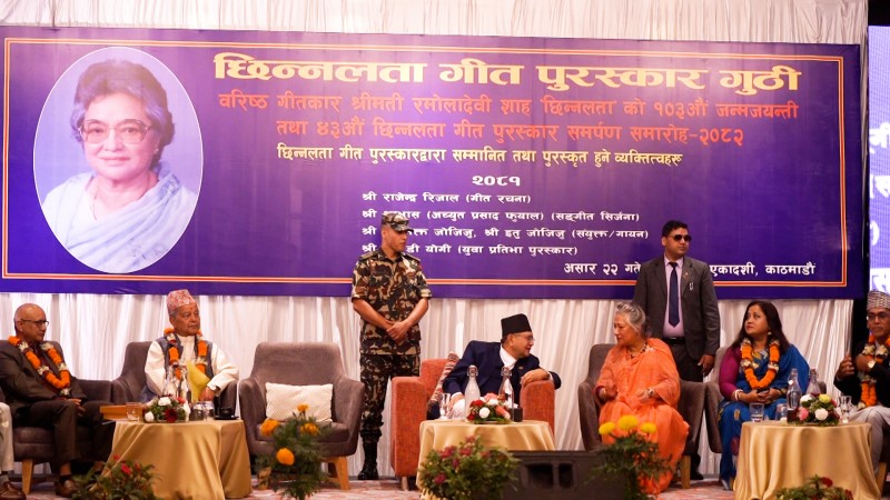 सभामुख घिमिरेले गरे ‘छिन्नलता गीत पुरस्कार गुठी’को प्रशंसा 