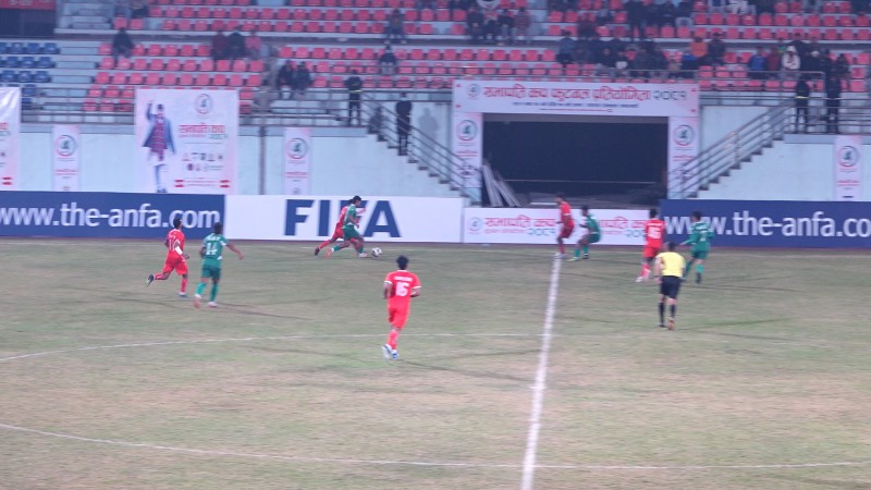 अन्जनको २ गोलको सहायतामा एनआरटी सभापति कप फुटबलको सेमिफाइनल प्रवेश 