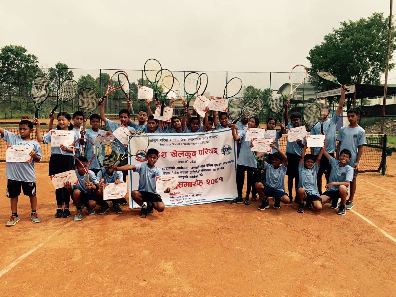 ३० जना खेलाडिलाई टेनिस प्रशिक्षण 