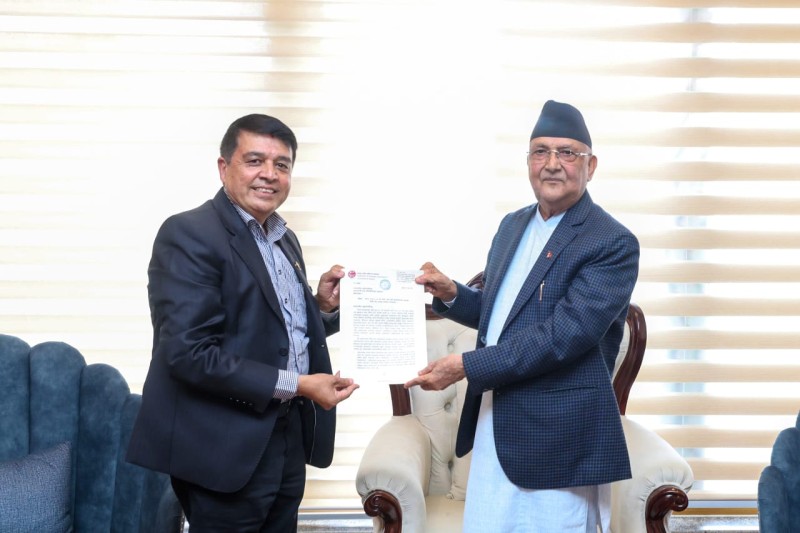 प्रधानमन्त्री ओली र महासंघ अध्यक्ष ढकालबीच भेटवार्ता, निजी क्षेत्र मैत्री वातावरण बनाउन प्रतिवद्ध 