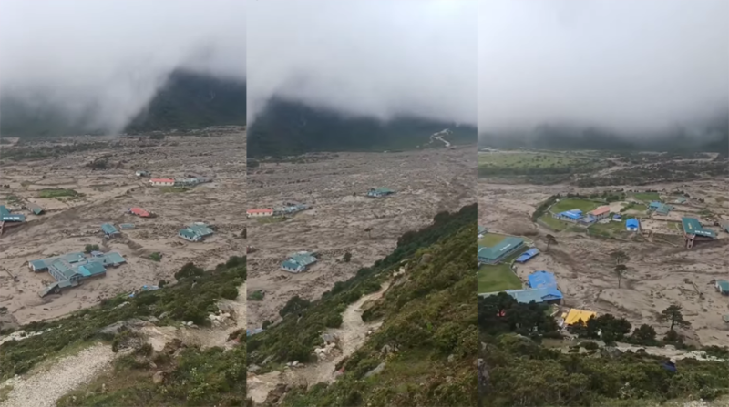 सोलुखुम्बूको खुम्बु क्षेत्रमा ठुलो बाढी, हिम ताल फुटेको आशंका