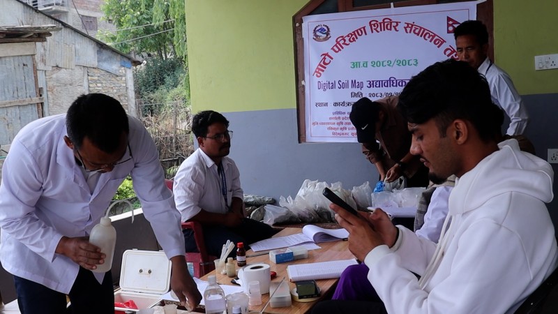 मुगुमा माटो परीक्षण गर्दा अम्लीयपन उच्च