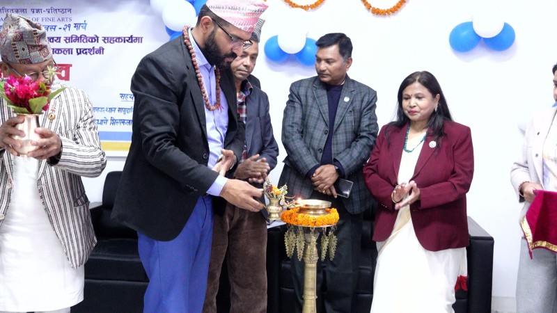 कलाकार राजकुमार विकको एकल चित्रकला प्रदर्शनी ‘सह–अस्तित्व’ सुरु