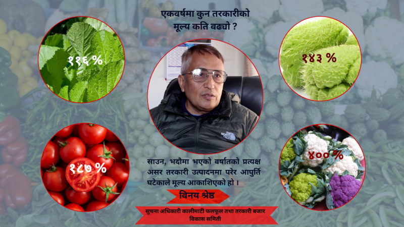 मौसमी तरकारीको मूल्य नै ४०० प्रतिशत सम्मले वृद्धि
